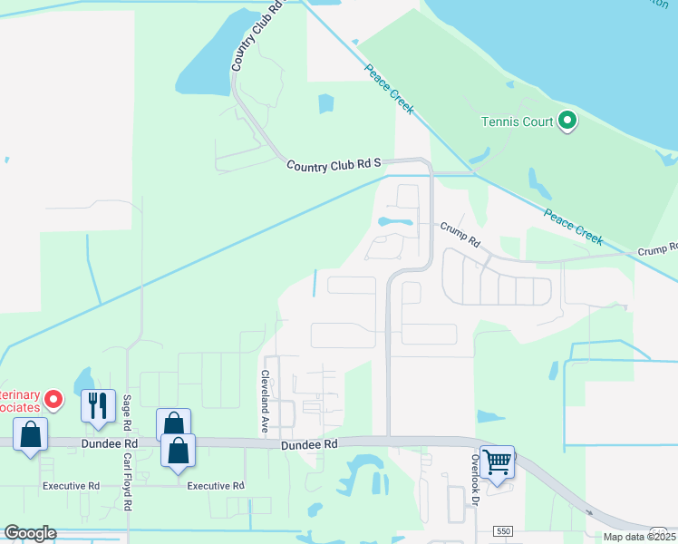 map of restaurants, bars, coffee shops, grocery stores, and more near 4879 Summerfield Circle in Winter Haven