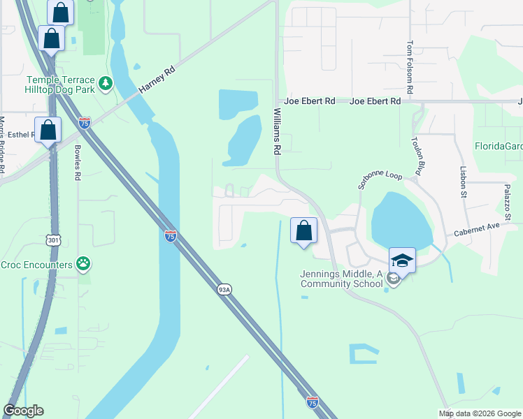 map of restaurants, bars, coffee shops, grocery stores, and more near 9235 Freedom Hill Drive in Seffner