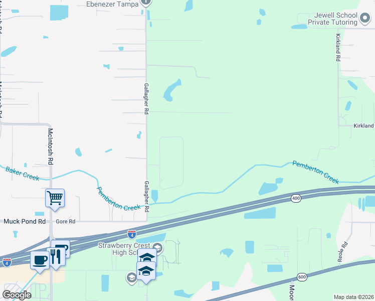 map of restaurants, bars, coffee shops, grocery stores, and more near 9454 Swift Creek Circle in Dover
