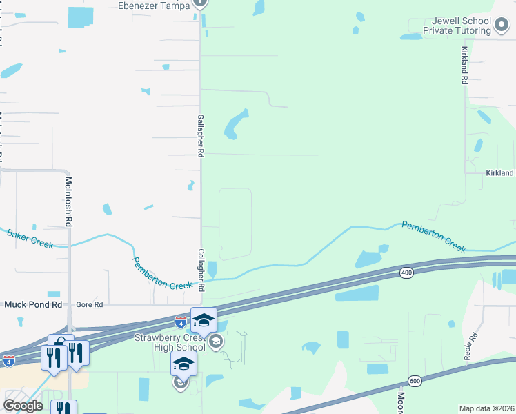 map of restaurants, bars, coffee shops, grocery stores, and more near 9454 Swift Creek Circle in Dover