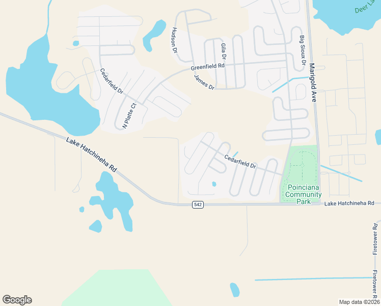map of restaurants, bars, coffee shops, grocery stores, and more near 891 Fraser Drive in Poinciana