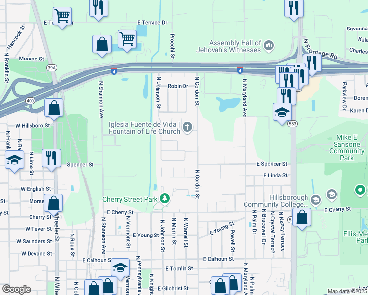 map of restaurants, bars, coffee shops, grocery stores, and more near 1216 Lavender Jewel Court in Plant City