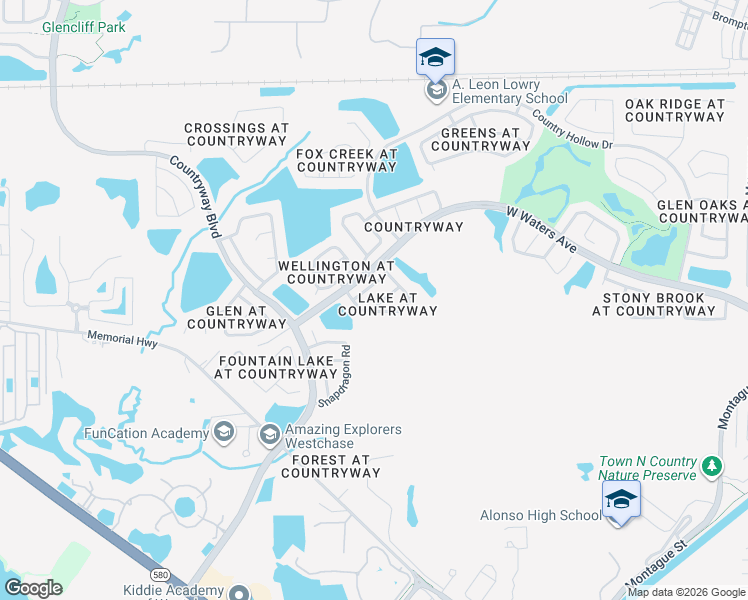 map of restaurants, bars, coffee shops, grocery stores, and more near 11801 Spanish Lake Drive in Tampa