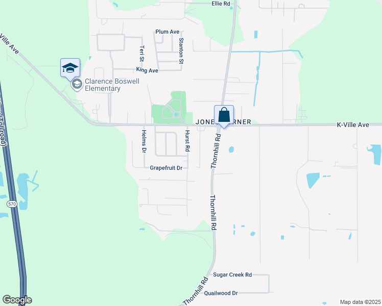 map of restaurants, bars, coffee shops, grocery stores, and more near 2823 Hurst Road in Auburndale