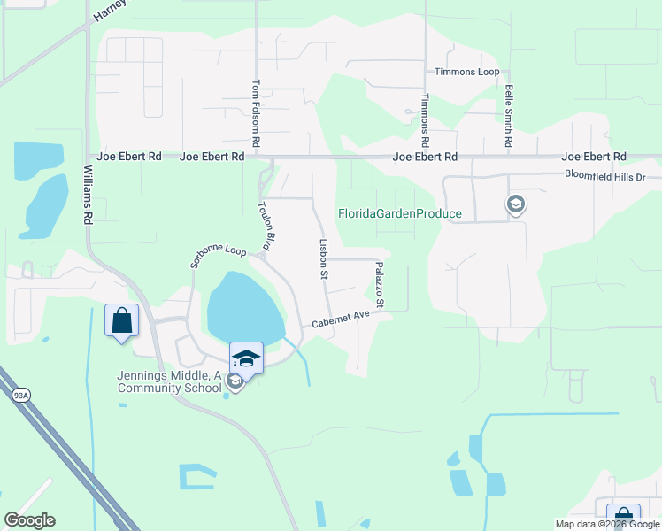 map of restaurants, bars, coffee shops, grocery stores, and more near 9317 Lisbon Street in Seffner