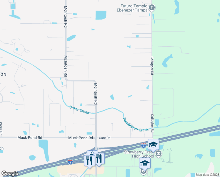 map of restaurants, bars, coffee shops, grocery stores, and more near 9471 McIntosh Road in Dover