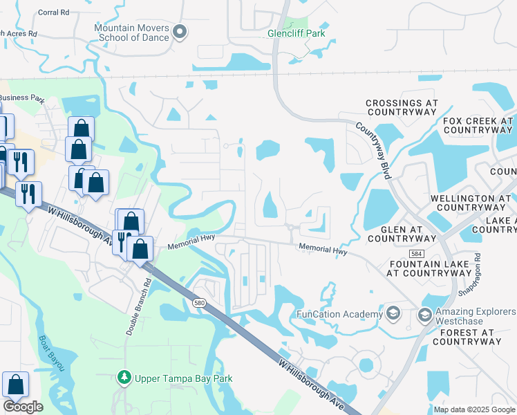 map of restaurants, bars, coffee shops, grocery stores, and more near 8618 Tidal Bay Lane in Tampa