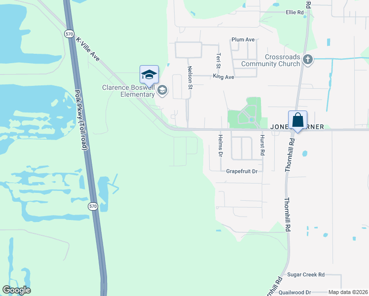 map of restaurants, bars, coffee shops, grocery stores, and more near East Main Street in Auburndale