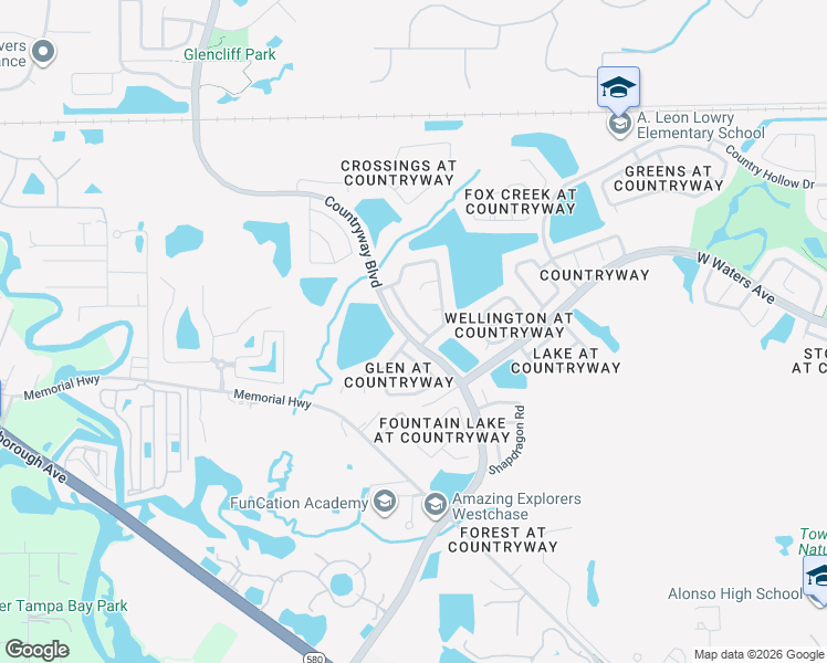 map of restaurants, bars, coffee shops, grocery stores, and more near 8605 Thimbleberry Lane in Tampa