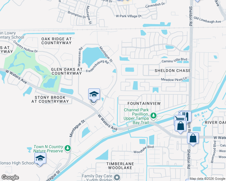 map of restaurants, bars, coffee shops, grocery stores, and more near 8614 Cara Park Way in Tampa
