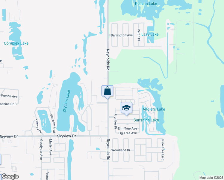 map of restaurants, bars, coffee shops, grocery stores, and more near 944 Reynolds Road in Lakeland