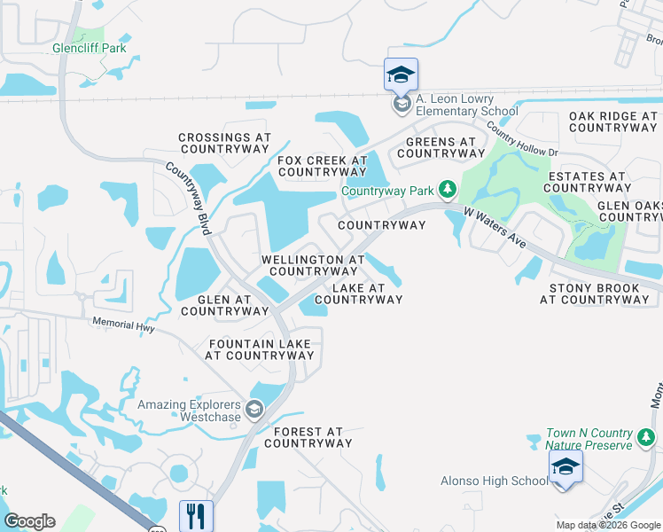 map of restaurants, bars, coffee shops, grocery stores, and more near 11802 Branch Mooring Drive in Tampa