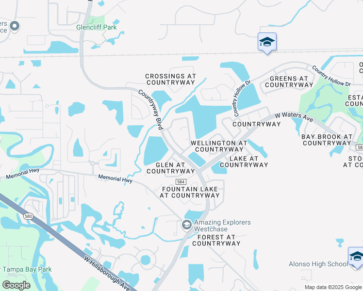 map of restaurants, bars, coffee shops, grocery stores, and more near 8605 Thimbleberry Lane in Tampa