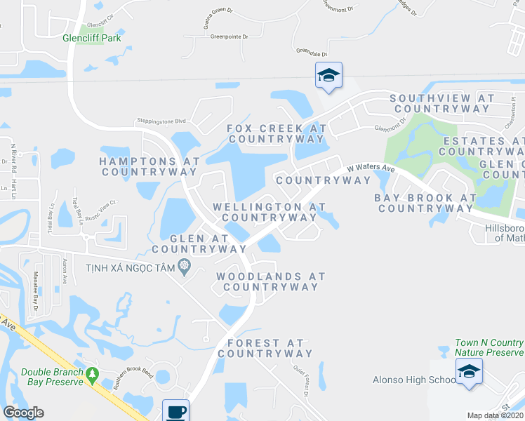 map of restaurants, bars, coffee shops, grocery stores, and more near 11813 Wildfire Way in Tampa