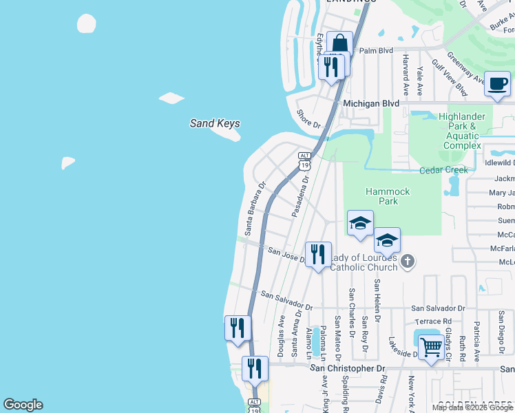 map of restaurants, bars, coffee shops, grocery stores, and more near 200 Cevera Road in Dunedin