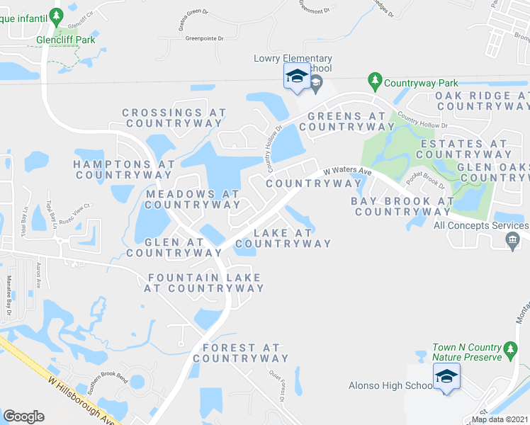 map of restaurants, bars, coffee shops, grocery stores, and more near 11732 Branch Mooring Drive in Tampa