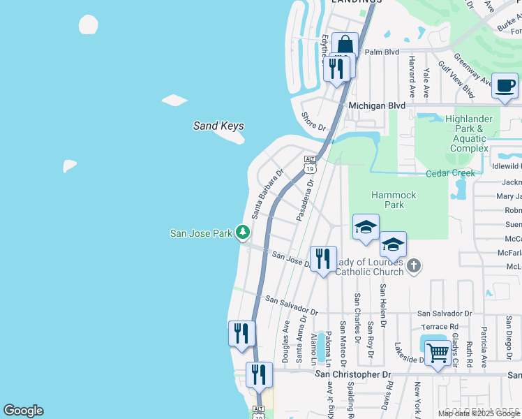 map of restaurants, bars, coffee shops, grocery stores, and more near 200 Cevera Road in Dunedin