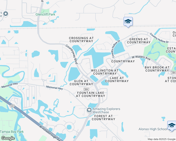 map of restaurants, bars, coffee shops, grocery stores, and more near 8605 Thimbleberry Lane in Tampa