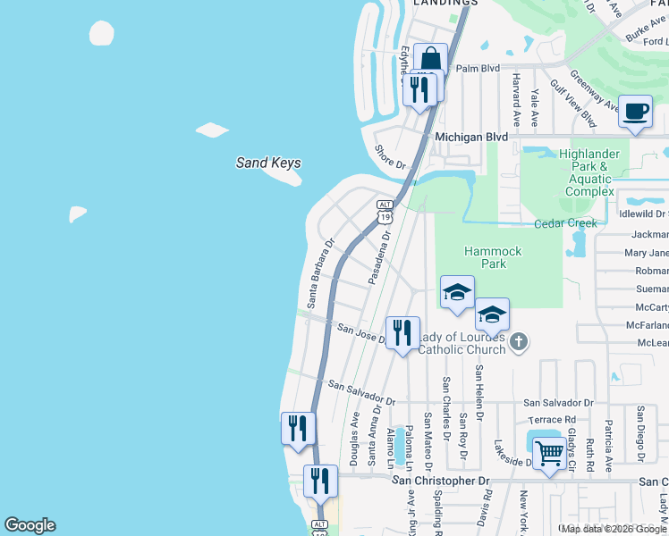 map of restaurants, bars, coffee shops, grocery stores, and more near 200 Cevera Road in Dunedin