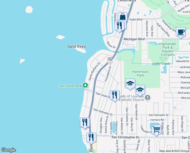 map of restaurants, bars, coffee shops, grocery stores, and more near 200 Cevera Road in Dunedin