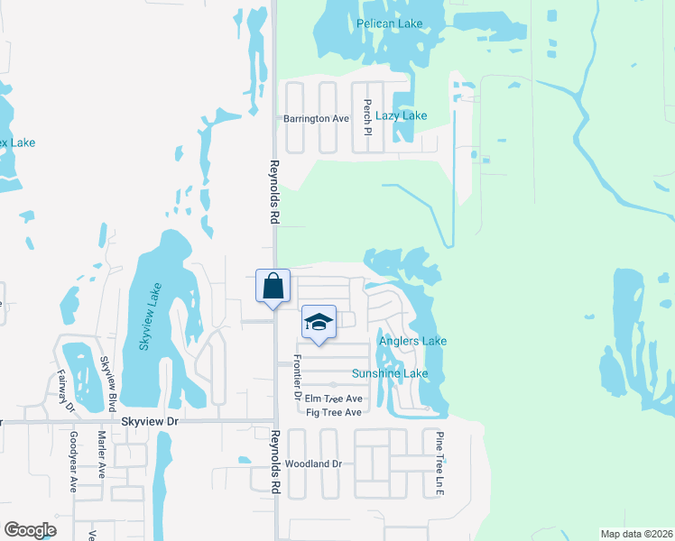 map of restaurants, bars, coffee shops, grocery stores, and more near 204 Northwind Drive in Lakeland