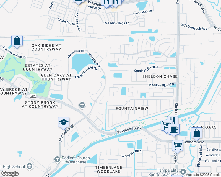 map of restaurants, bars, coffee shops, grocery stores, and more near 9153 Camino Villa Boulevard in Tampa