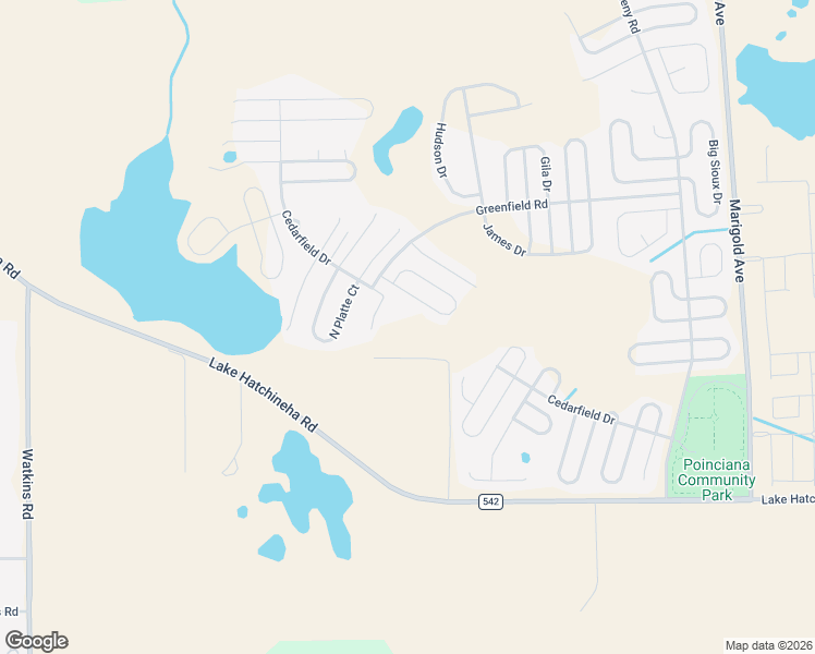 map of restaurants, bars, coffee shops, grocery stores, and more near 1359 Nelson Park Court in Poinciana