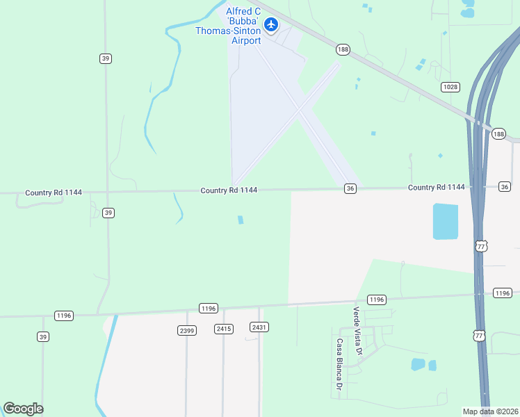 map of restaurants, bars, coffee shops, grocery stores, and more near 14135 County Road 1144 in Sinton