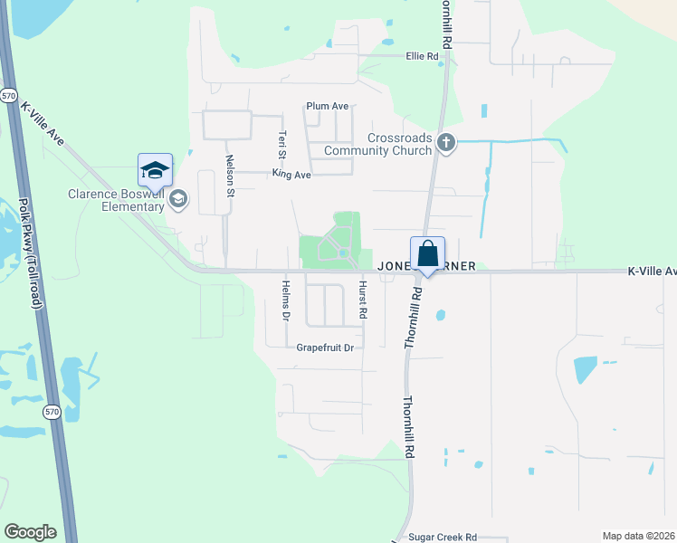 map of restaurants, bars, coffee shops, grocery stores, and more near Glen Abbey Road in Auburndale