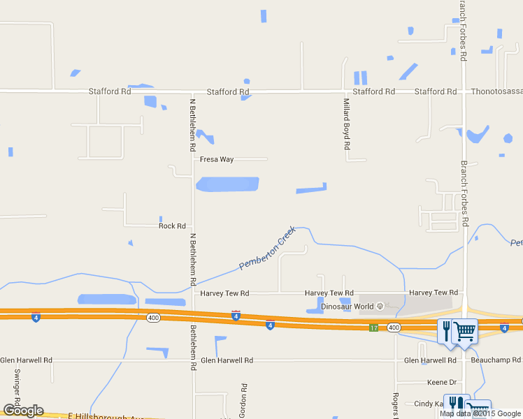 map of restaurants, bars, coffee shops, grocery stores, and more near 2308 N Bethlehem Rd in Plant City