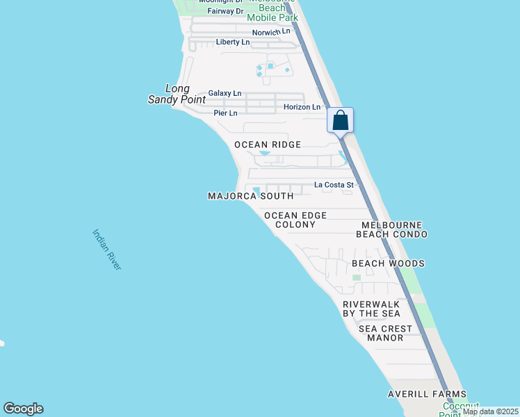 map of restaurants, bars, coffee shops, grocery stores, and more near 498 Richards Road in Melbourne Beach