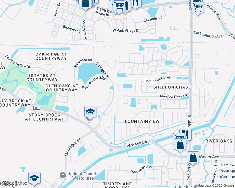 map of restaurants, bars, coffee shops, grocery stores, and more near 9153 Camino Villa Boulevard in Tampa
