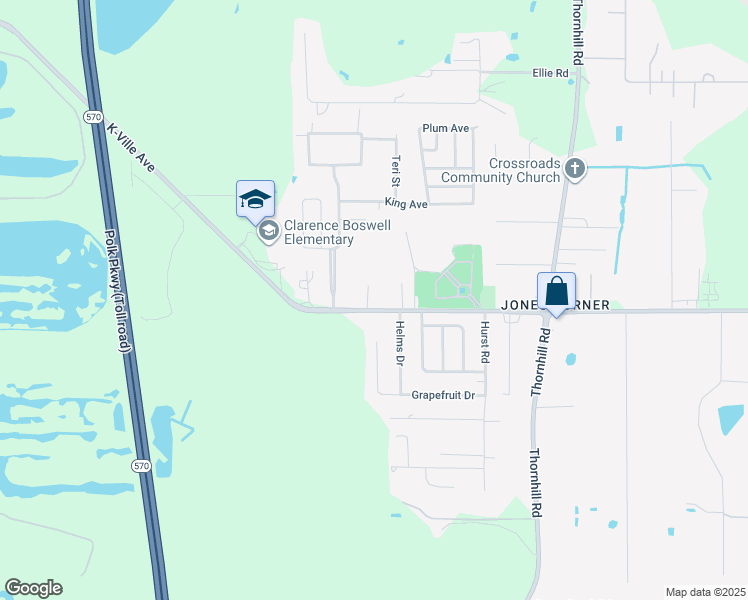map of restaurants, bars, coffee shops, grocery stores, and more near 2566 K-Ville Avenue in Auburndale