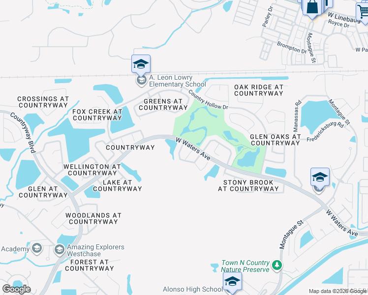 map of restaurants, bars, coffee shops, grocery stores, and more near 8708 Charming Knoll Court in Tampa
