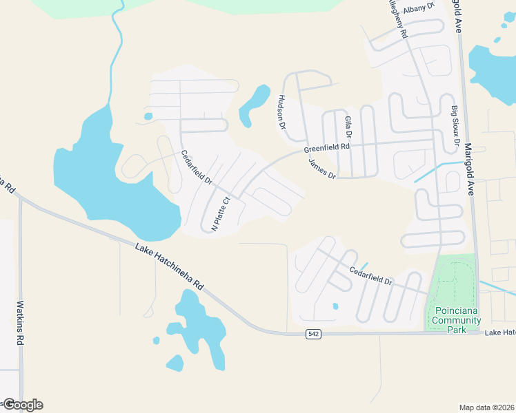 map of restaurants, bars, coffee shops, grocery stores, and more near 1359 Nelson Park Court in Poinciana