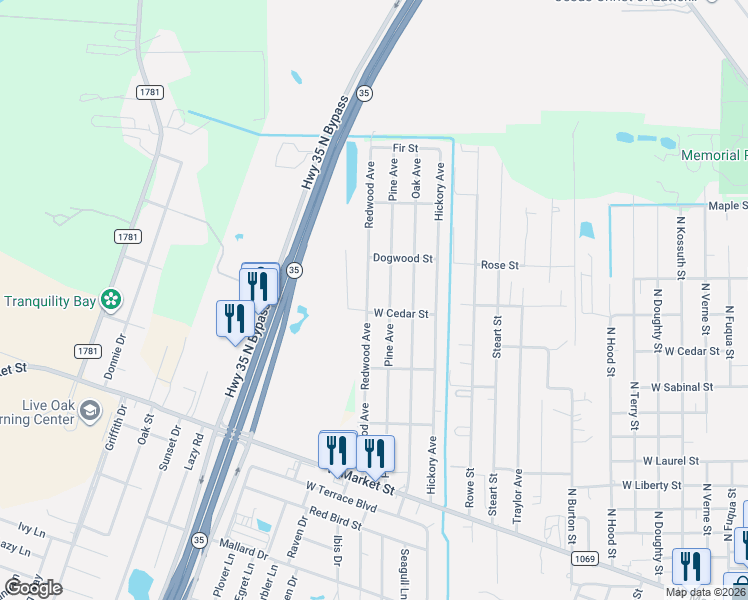 map of restaurants, bars, coffee shops, grocery stores, and more near 851 Pine Avenue in Rockport