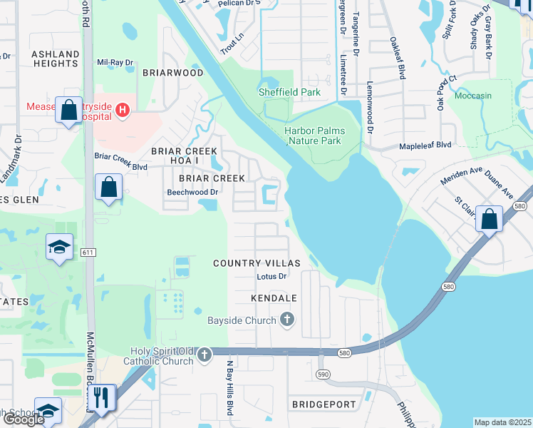 map of restaurants, bars, coffee shops, grocery stores, and more near 32 Sunrise Court in Safety Harbor