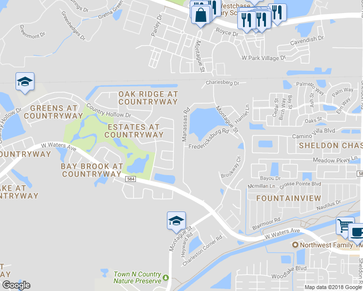 map of restaurants, bars, coffee shops, grocery stores, and more near 8602 Manassas Road in Tampa