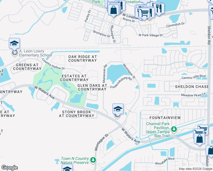 map of restaurants, bars, coffee shops, grocery stores, and more near 8612 Manassas Road in Tampa