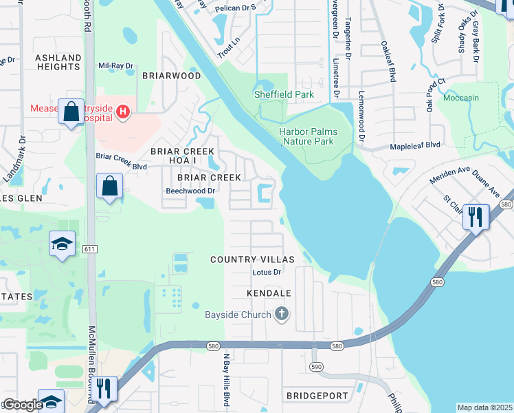 map of restaurants, bars, coffee shops, grocery stores, and more near 32 Sunrise Court in Safety Harbor