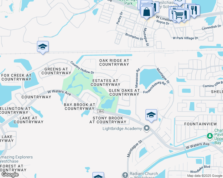 map of restaurants, bars, coffee shops, grocery stores, and more near 11334 Bloomington Drive in Tampa