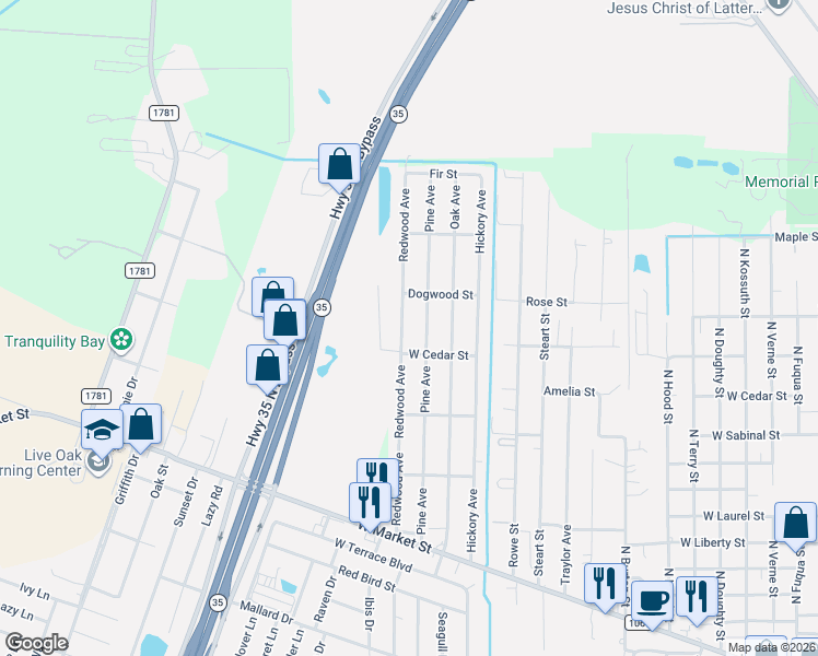map of restaurants, bars, coffee shops, grocery stores, and more near 927 Pine Avenue in Rockport