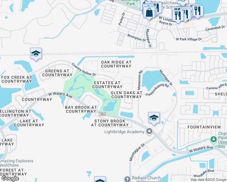 map of restaurants, bars, coffee shops, grocery stores, and more near 11334 Bloomington Drive in Tampa