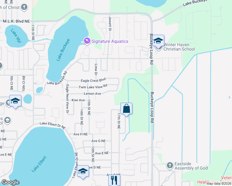 map of restaurants, bars, coffee shops, grocery stores, and more near 1538 Lemon Avenue in Winter Haven