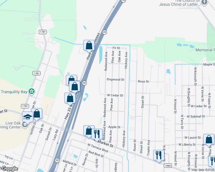 map of restaurants, bars, coffee shops, grocery stores, and more near 927 Pine Avenue in Rockport