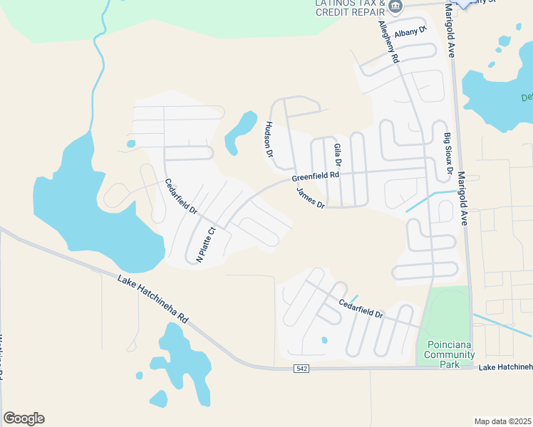 map of restaurants, bars, coffee shops, grocery stores, and more near 1125 Nelson Meadow Lane in Poinciana