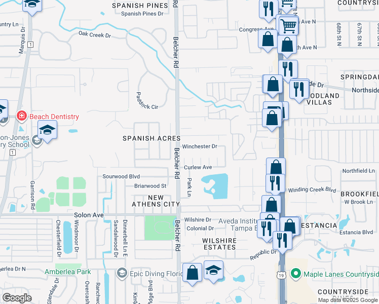 map of restaurants, bars, coffee shops, grocery stores, and more near 2233 Cypress Ct in Dunedin