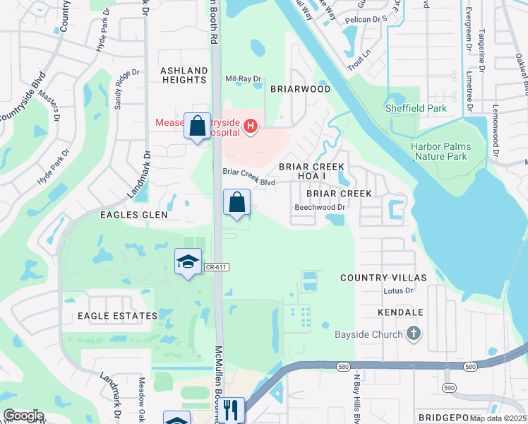 map of restaurants, bars, coffee shops, grocery stores, and more near 3141 North McMullen Booth Road in Clearwater