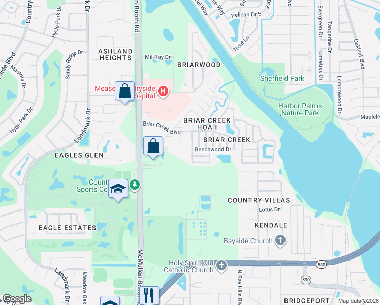 map of restaurants, bars, coffee shops, grocery stores, and more near 98 Cedar Elm Drive in Safety Harbor