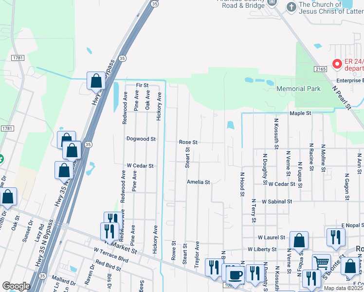 map of restaurants, bars, coffee shops, grocery stores, and more near 711 Steart Street in Rockport
